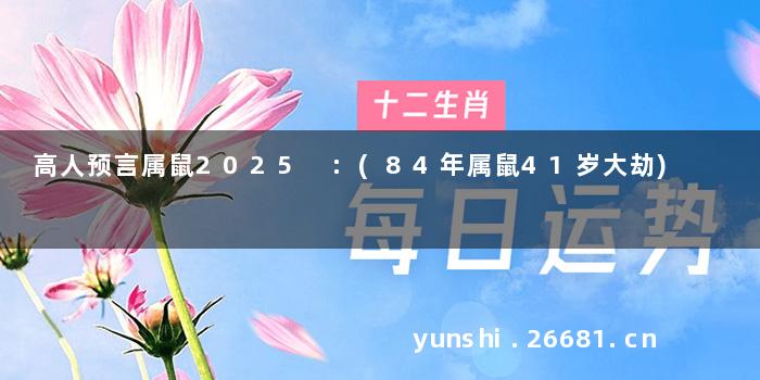 高人预言属鼠2025 :(84年属鼠41岁大劫)